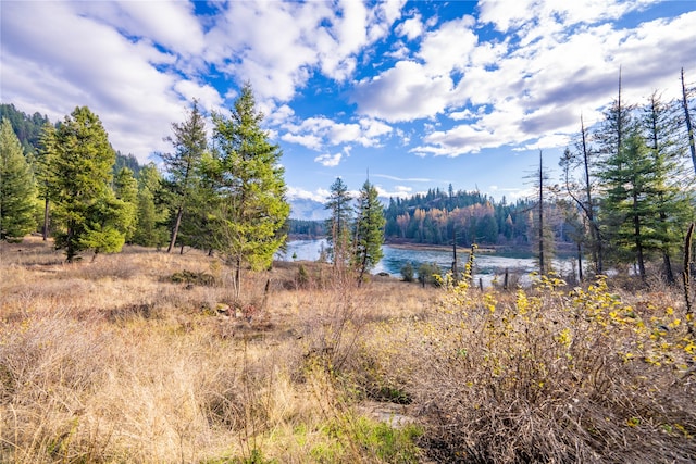 view of landscape with a water view