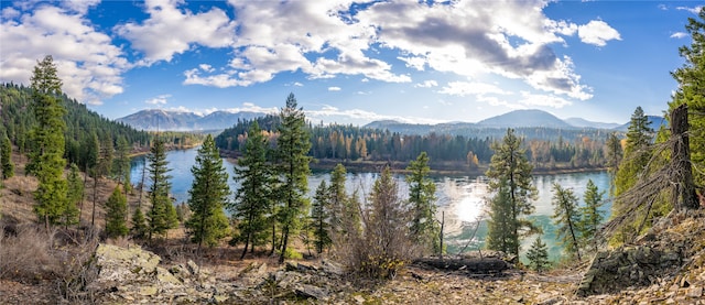 property view of water featuring a mountain view