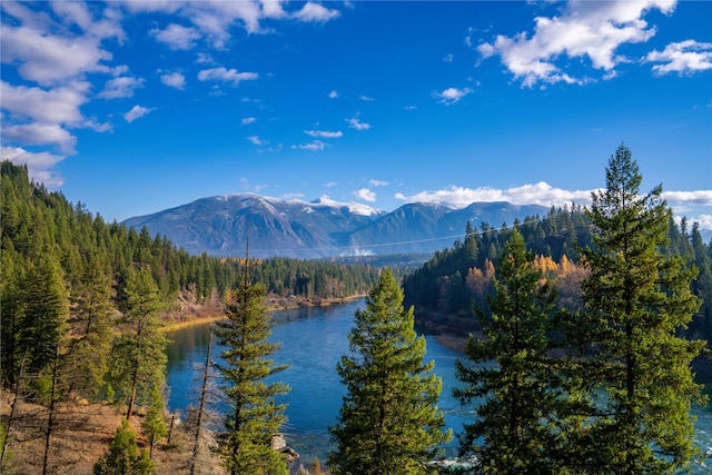 mountain view with a water view