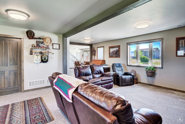 view of carpeted living room