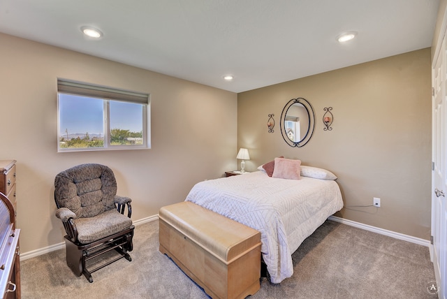 bedroom featuring carpet