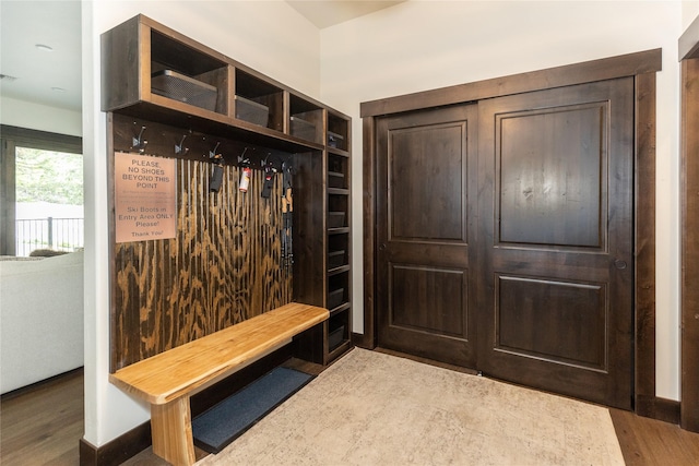3868 Gelande St Unit 4, Whitefish, MT 59937 - mudroom with baseboards and wood finished floors