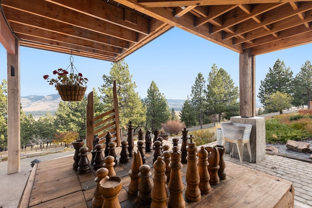 16485 Folsom Rd, Florence, MT 59833 - view of patio with a mountain view