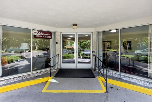 property entrance with french doors