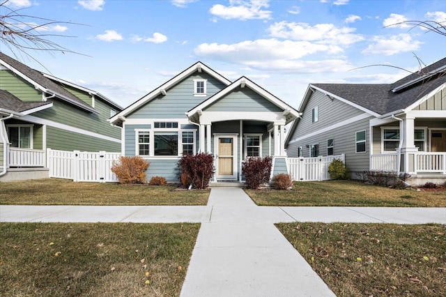 view of front of home with a front yard