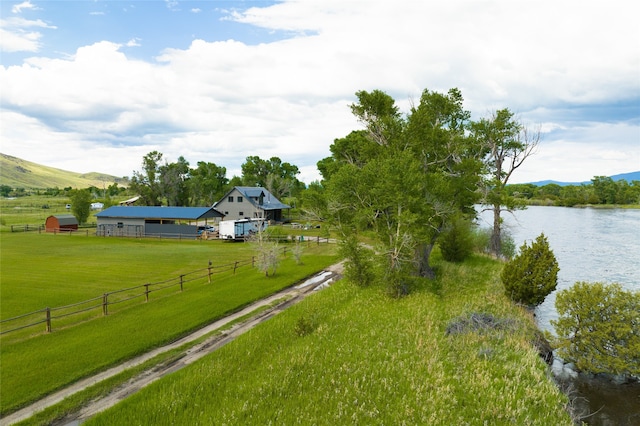 water view featuring a mountain view and a rural view