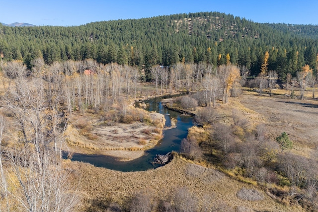 drone / aerial view featuring a mountain view