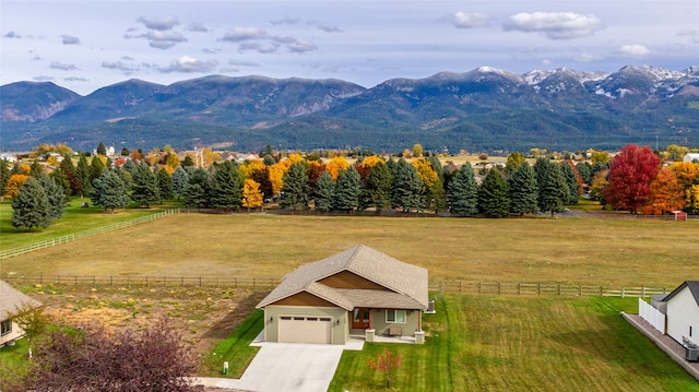 property view of mountains featuring a rural view