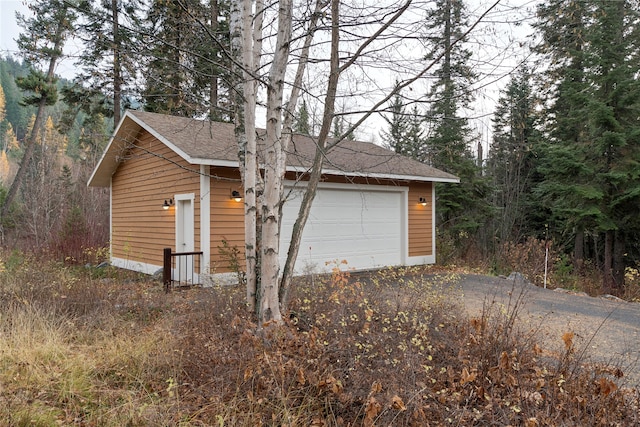 view of garage