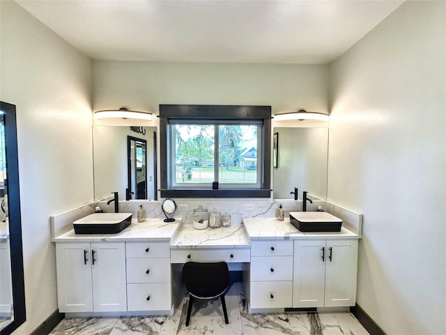 401 Mill St, Sheridan, MT 59749 - full bathroom with marble finish flooring and double vanity
