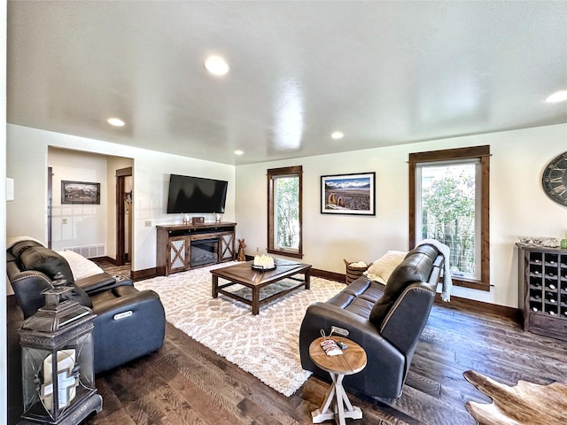401 Mill St, Sheridan, MT 59749 - living room with plenty of natural light, wood finished floors, and recessed lighting