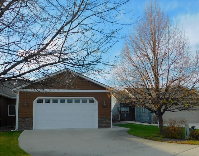 single story home with a garage