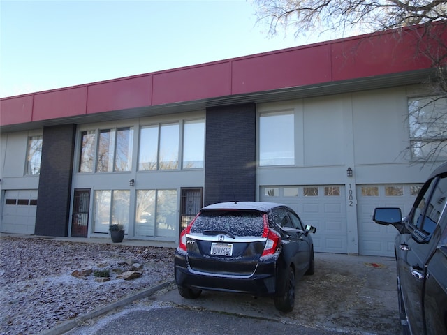 view of property featuring a garage