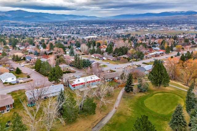 aerial view featuring a mountain view