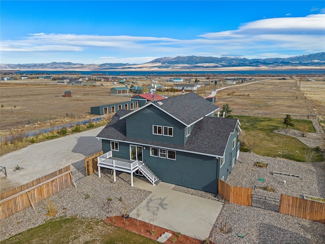 bird's eye view with a mountain view