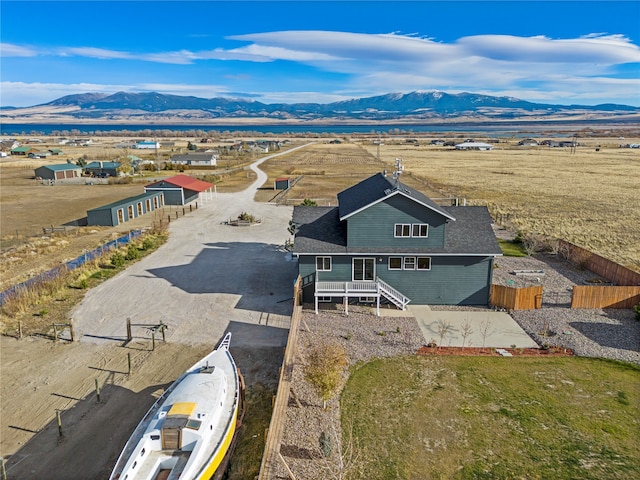 aerial view featuring a mountain view