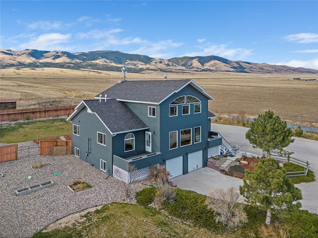 exterior space with a mountain view