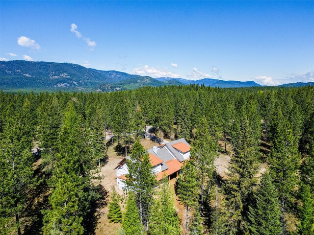 aerial view with a mountain view