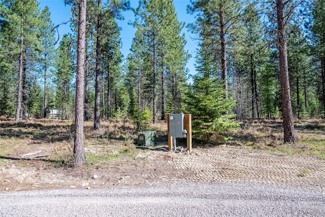 view of yard with a mail area