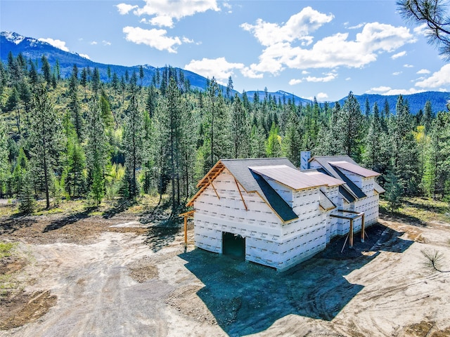 drone / aerial view with a mountain view