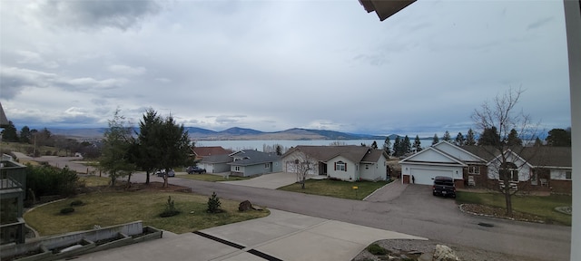 view of mountain feature with a residential view