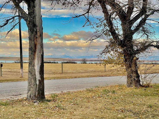 view of yard with a rural view