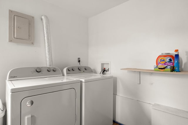 121 Mill Ave, Whitefish, MT 59937 - laundry area featuring washing machine and clothes dryer and electric panel