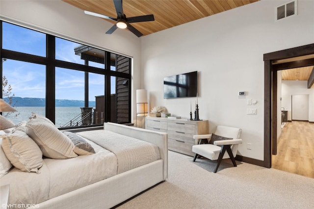 22934 Damaskes Way, Rollins, MT 59931 - bedroom with wooden ceiling, baseboards, and carpet