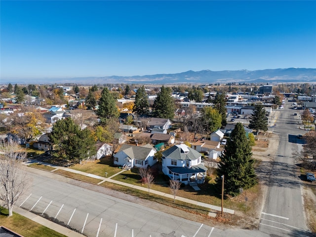 drone / aerial view with a mountain view