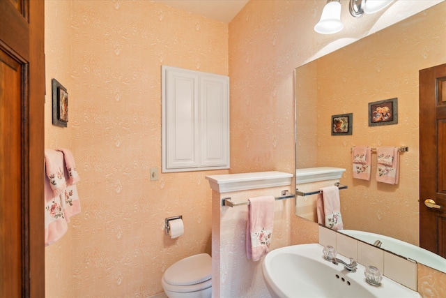 bathroom with toilet and sink