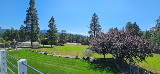 view of property's community featuring a lawn