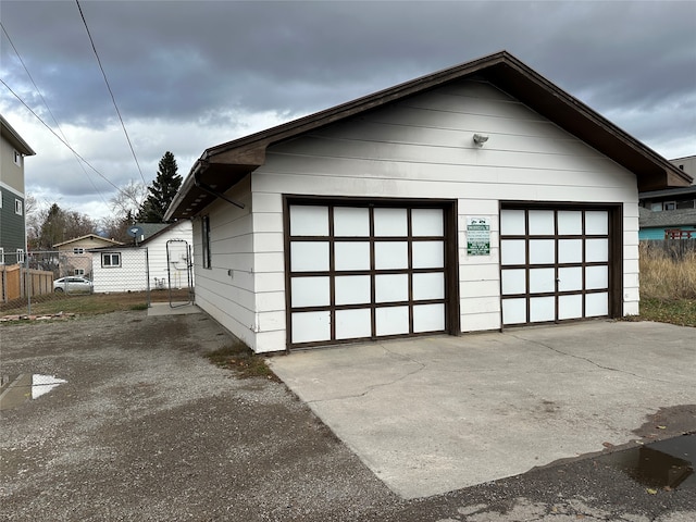 view of garage