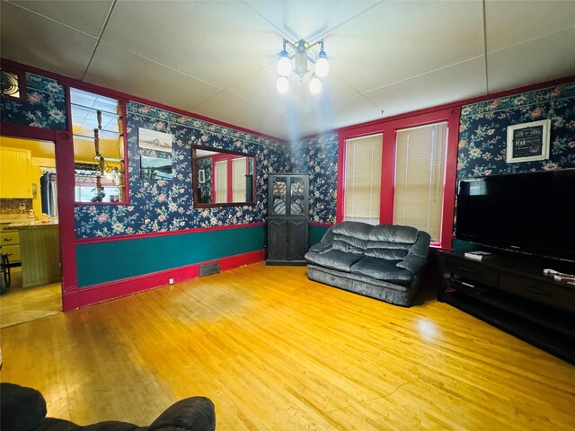 living room featuring wood-type flooring