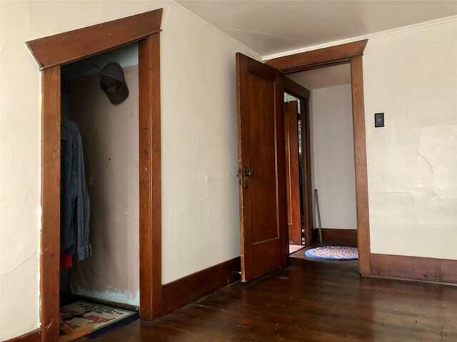 508 1st St W, Polson, MT 59860 - hall featuring wood finished floors and crown molding