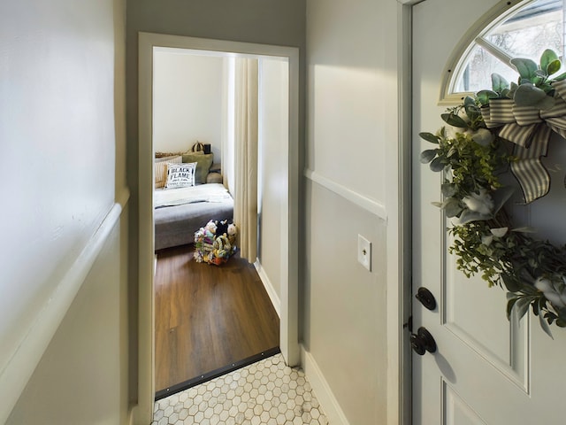 interior space with light hardwood / wood-style floors