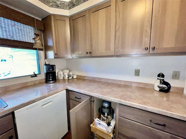 kitchen featuring white dishwasher