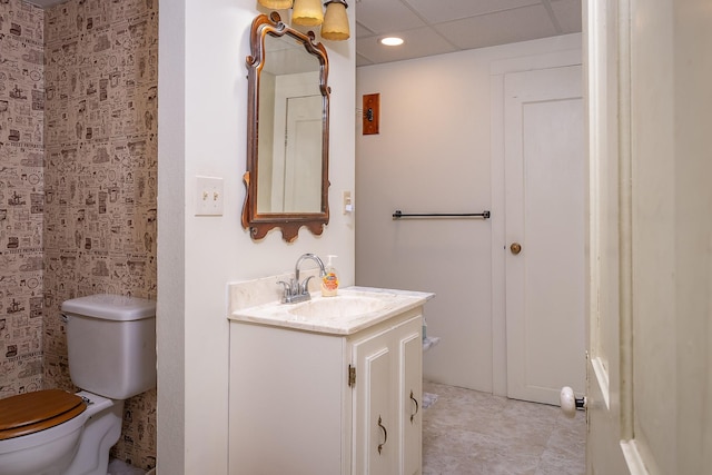 4 Courtier Rd, Thompson Falls, MT 59873 - bathroom with toilet, vanity, recessed lighting, and tile patterned flooring