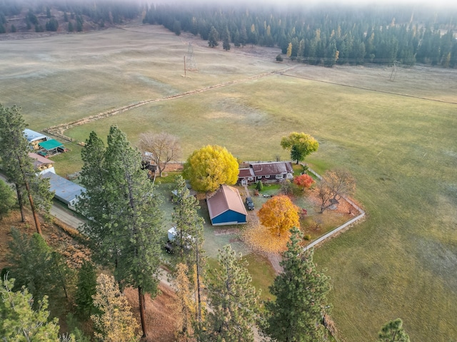 bird's eye view with a rural view