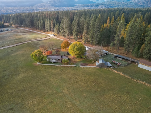 bird's eye view with a rural view