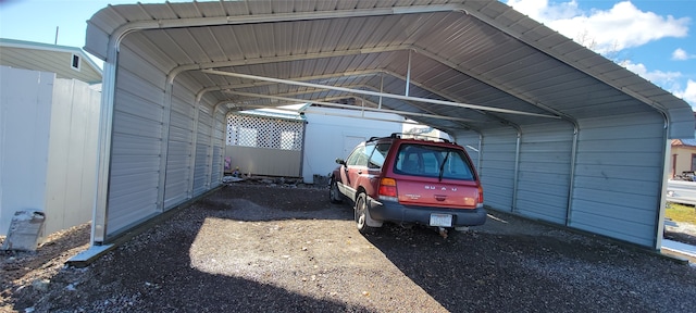 view of car parking with a carport