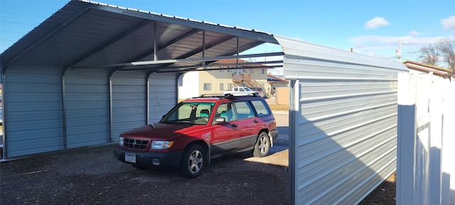 view of car parking with a carport