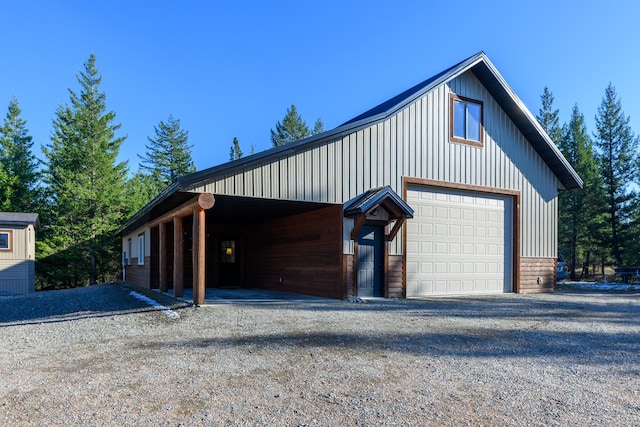 view of garage