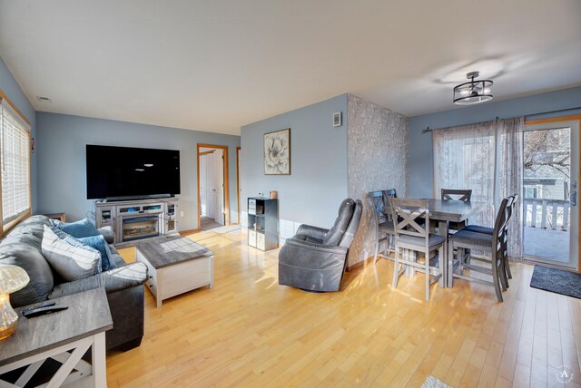 dining area featuring light hardwood / wood-style floors