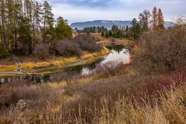 property view of water featuring a mountain view