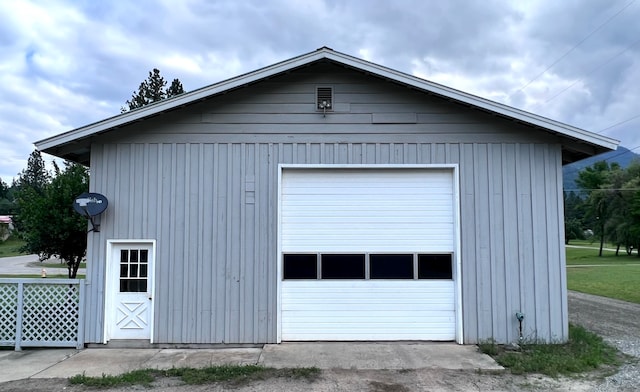 view of garage