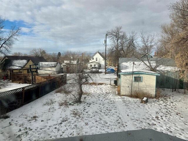 view of snowy yard