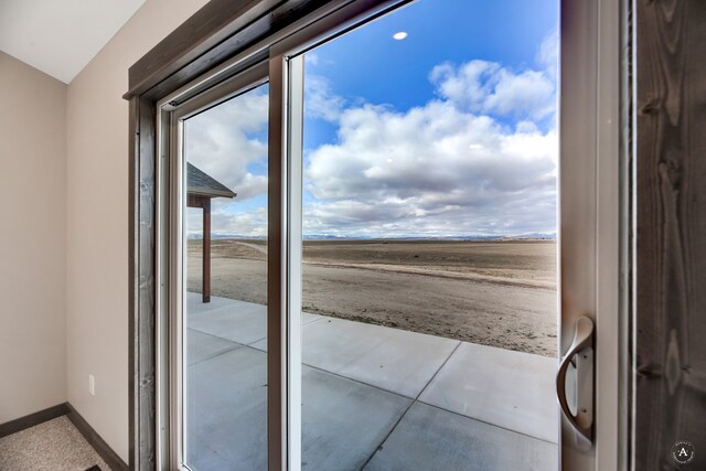 entryway with lofted ceiling