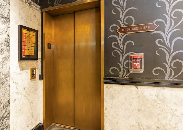 details featuring elevator