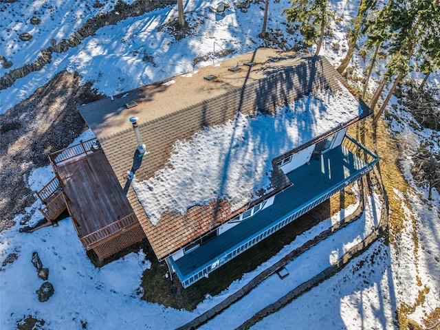 view of snowy aerial view