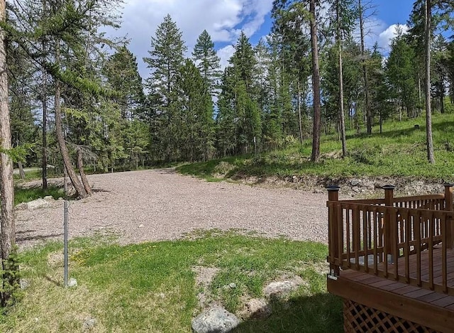 view of yard featuring a deck